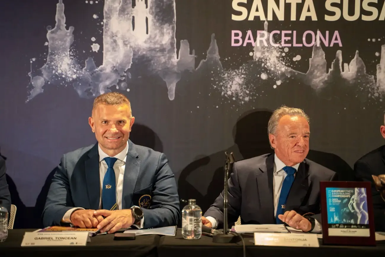 Gabriel Toncean și dr. Rafael Santonja la Congresul European IFBB 2025