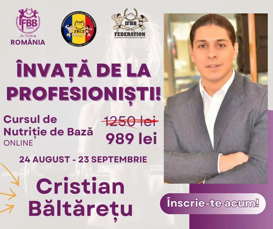Cursul nutriție de bază alături de Cristian Baltarețu